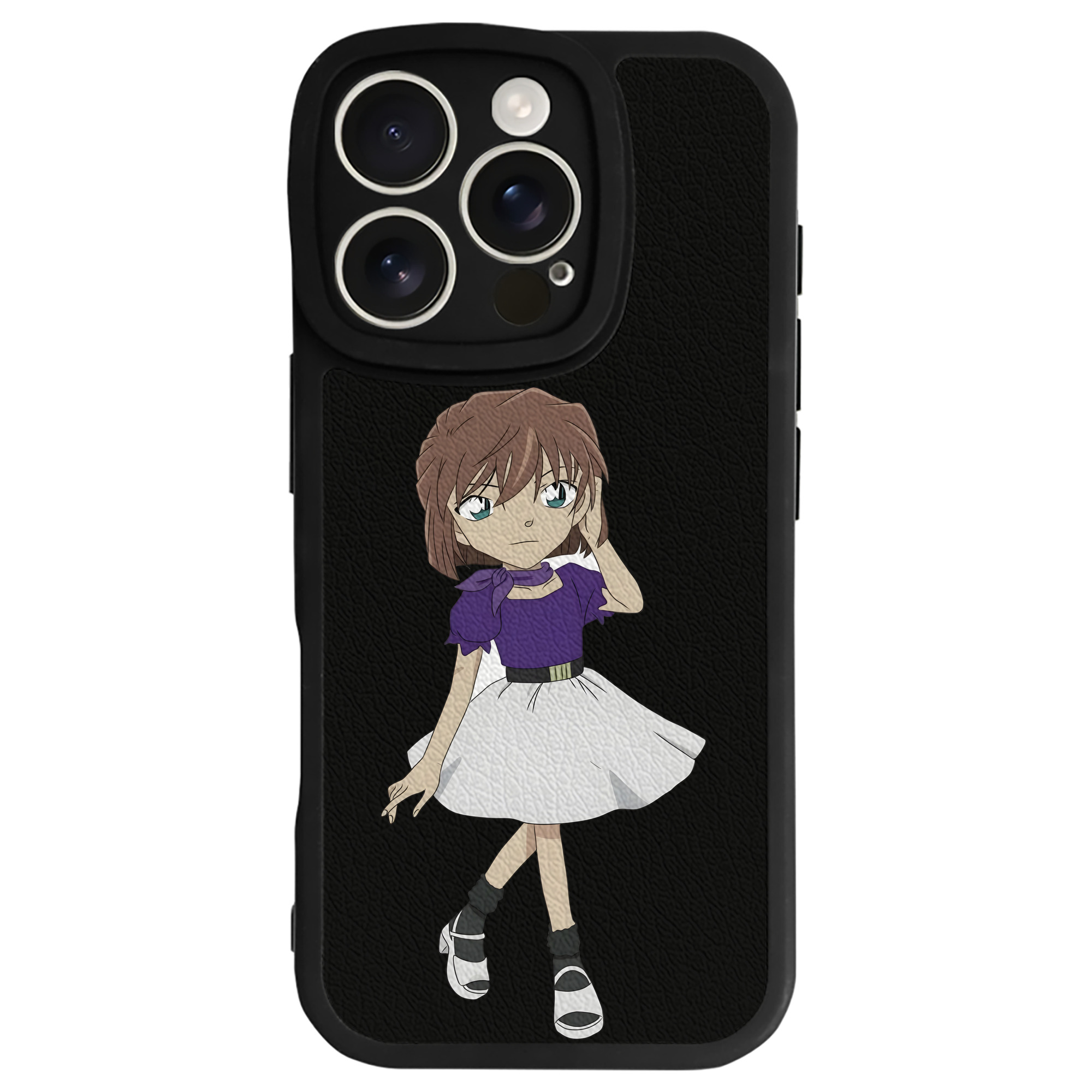 （画像用） 名探偵コナン 灰原 哀 はいばら あい Detective Conan Anita Hailey、Vi Graythorn Haibara Ai 【iPhone 16シリーズ対応】シリコンスマホケース（レザー調） 材質：シリコン